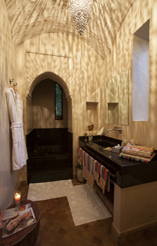Photo intéreiure salle de bian villa luxe à Marrakech